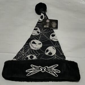 Nightmare Before Christmas Black Jack Skellington Santa Hat One Size NWT